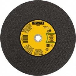 DeWALT - 14" 24 Grit Silicon Carbide Cutoff Wheel - 1/8" Thick, 1" Arbor, 5,500 Max RPM, Use with Gas Powered Saws - Exact Tool & Supply