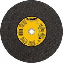 DeWALT - 14" 24 Grit Silicon Carbide Cutoff Wheel - 1/8" Thick, 1" Arbor, 5,500 Max RPM, Use with Gas Powered Saws - Exact Tool & Supply