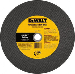 DeWALT - 12" 24 Grit Silicon Carbide Cutoff Wheel - 1/8" Thick, 20mm Arbor, 6,400 Max RPM, Use with Gas Powered Saws - Exact Tool & Supply