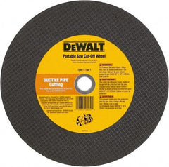 DeWALT - 12" 24 Grit Aluminum Oxide Cutoff Wheel - 1/8" Thick, 20mm Arbor, 6,400 Max RPM, Use with Gas Powered Saws - Exact Tool & Supply