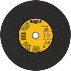 DeWALT - 14" 24 Grit Aluminum Oxide Cutoff Wheel - 1/8" Thick, 1" Arbor, 5,500 Max RPM, Use with Gas Powered Saws - Exact Tool & Supply