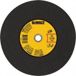DeWALT - 14" 24 Grit Aluminum Oxide Cutoff Wheel - 1/8" Thick, 20mm Arbor, 5,500 Max RPM, Use with Gas Powered Saws - Exact Tool & Supply