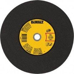 DeWALT - 14" 24 Grit Aluminum Oxide Cutoff Wheel - 1/8" Thick, 20mm Arbor, 5,500 Max RPM, Use with Gas Powered Saws - Exact Tool & Supply