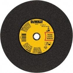 DeWALT - 14" 24 Grit Aluminum Oxide Cutoff Wheel - 0.109" Thick, 1" Arbor, 4,300 Max RPM, Use with Stationary Tools - Exact Tool & Supply