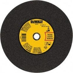 DeWALT - 14" 24 Grit Aluminum Oxide Cutoff Wheel - 0.109" Thick, 1" Arbor, 4,300 Max RPM, Use with Stationary Tools - Exact Tool & Supply