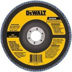 DeWALT - 40 Grit, 6" Disc Diam, 7/8" Center Hole, Type 29 Zirconia Alumina Flap Disc - 10,100 Max RPM, Poly Cotton Backing, Arbor Attaching System, Coated - Exact Tool & Supply