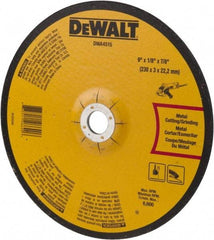DeWALT - 24 Grit, 9" Wheel Diam, 1/8" Wheel Thickness, 7/8" Arbor Hole, Type 27 Depressed Center Wheel - Aluminum Oxide, Diamond Matrix Bond, 6,600 Max RPM, Compatible with Angle Grinder - Exact Tool & Supply