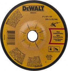 DeWALT - 24 Grit, 6" Wheel Diam, 1/8" Wheel Thickness, 7/8" Arbor Hole, Type 27 Depressed Center Wheel - Aluminum Oxide, Diamond Matrix Bond, 10,100 Max RPM, Compatible with Angle Grinder - Exact Tool & Supply