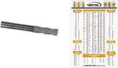 Hertel - 5/8", 1-1/4" LOC, 5/8" Shank Diam, 3-1/2" OAL, 4 Flute, Solid Carbide Square End Mill - Single End, TiN Finish, Spiral Flute, 30° Helix, Centercutting, Right Hand Cut - Exact Tool & Supply