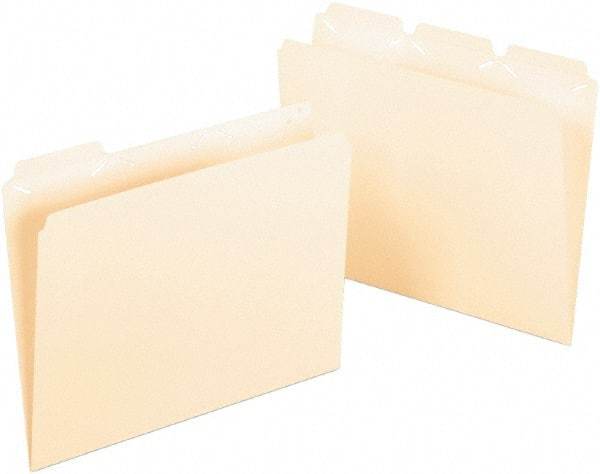 Pendaflex - 8-1/2 x 11", Letter Size, Manila, File Folders with Top Tab - 11 Point Stock, 1/3 Tab Cut Location - Exact Tool & Supply