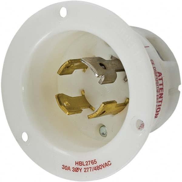 Hubbell Wiring Device-Kellems - 3-Phase Wye 277/480 VAC 30A NEMA L19-30P Industrial Twist Lock Inlet - Exact Tool & Supply