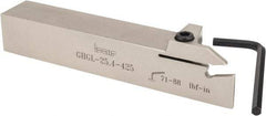 Iscar - GHG, External, Left Hand, 2" Max Depth of Cut, 0.185 to 1/4" Groove Width, Indexable Grooving Tool Holder - GI..,TIP.. Insert Compatibility, 1" Shank Height, 1" Shank Width, 6" OAL - Exact Tool & Supply
