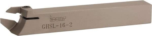 Iscar - GHS, External, Left Hand, 1.26" Max Depth of Cut, 2.2 to 3.15mm Groove Width, Indexable Grooving Tool Holder - GIG, GIM, GIP, TIP Insert Compatibility, 16mm Shank Height, 16mm Shank Width, 120mm OAL - Exact Tool & Supply