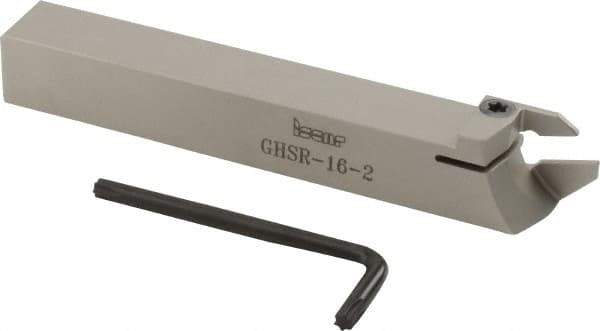 Iscar - GHS, Right Hand Cut, 1.26" Max Workpc Diam, GIG, GIM, GIP, TIP Insert, Indexable Cutoff Toolholder - 1.26 Max Depth of Cut, 16mm Shank Width, 16mm Shank Height, 120mm OAL - Exact Tool & Supply