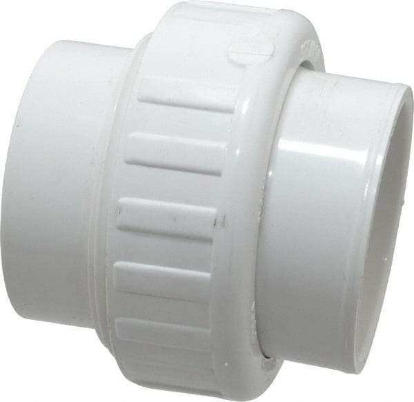 Value Collection - 2" PVC Plastic Pipe Union with EPDM O-Ring - Schedule 40, Slip End Connections - Exact Tool & Supply