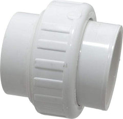 Value Collection - 2" PVC Plastic Pipe Union with EPDM O-Ring - Schedule 40, Slip End Connections - Exact Tool & Supply