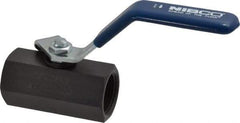 NIBCO - 3/4" Pipe, Carbon Steel Standard Ball Valve - 1 Piece, Inline - One Way Flow, FNPT x FNPT Ends, Lever Handle, 2,000 WOG - Exact Tool & Supply