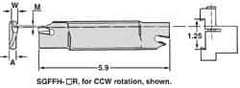 Iscar - 1.2598" Blade Height, 0.2047" Blade Width, 5.9055" OAL, Left Hand Cut, Double End Indexable Cut-Off Blade - 30mm Max Depth of Cut, SGFFH Blade - Exact Tool & Supply