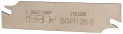 Iscar - 1.0236" Blade Height, 1/16" Blade Width, 4.3307" OAL, Right Hand Cut, Double End Indexable Cut-Off Blade - SGFH Blade, Self Grip Series - Exact Tool & Supply