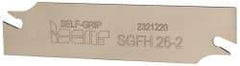 Iscar - 1.0236" Blade Height, 1/16" Blade Width, 4.3307" OAL, Right Hand Cut, Double End Indexable Cut-Off Blade - SGFH Blade, Self Grip Series - Exact Tool & Supply