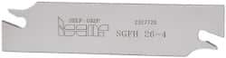 Iscar - 1.0236" Blade Height, 1/8" Blade Width, 4.3307" OAL, Right Hand Cut, Single End Indexable Cut-Off Blade - SGFH Blade, Self Grip Series - Exact Tool & Supply