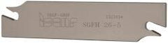 Iscar - 1.0236" Blade Height, 0.1575" Blade Width, 4.3307" OAL, Right Hand Cut, Single End Indexable Cut-Off Blade - SGFH Blade, Self Grip Series - Exact Tool & Supply