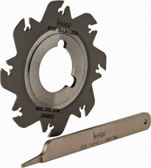 Iscar - Arbor Hole Connection, 0.049" Cutting Width, 0.7" Depth of Cut, 3" Cutter Diam, 1" Hole Diam, 8 Tooth Indexable Slotting Cutter - SGSF Toolholder, GSFN, GSFU Insert - Exact Tool & Supply