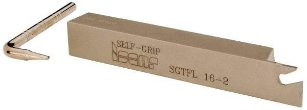 Iscar - SGTF, Left Hand Cut, 1-1/4" Max Workpc Diam, GFN, GFR Insert, Indexable Cutoff Toolholder - 5/8" Shank Width, 5/8" Shank Height, 4-1/2" OAL - Exact Tool & Supply