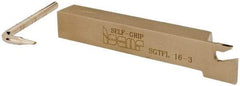Iscar - SGTF, Left Hand Cut, 1.38" Max Workpc Diam, GFN, GFR Insert, Indexable Cutoff Toolholder - 5/8" Shank Width, 5/8" Shank Height, 4-1/2" OAL - Exact Tool & Supply