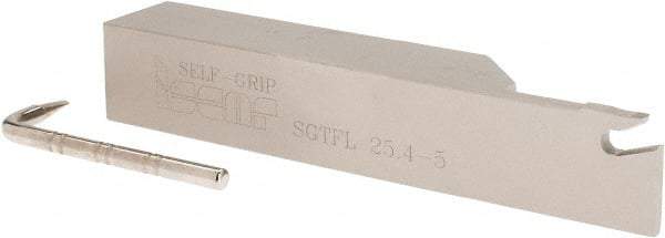 Iscar - SGTF, Left Hand Cut, 3" Max Workpc Diam, GFN, GFR Insert, Indexable Cutoff Toolholder - 1" Shank Width, 1" Shank Height, 5.9" OAL - Exact Tool & Supply