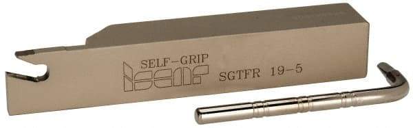 Iscar - SGTF, Right Hand Cut, 2" Max Workpc Diam, Indexable Cutoff Toolholder - 3/4" Shank Width, 3/4" Shank Height, 4-1/2" OAL - Exact Tool & Supply