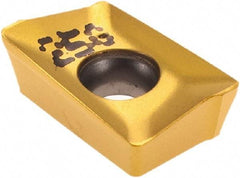 Iscar - APCT1003 HM Grade IC250 Carbide Milling Insert - TiCN/TiN Finish, 0.1382" Thick, 0.5mm Corner Radius - Exact Tool & Supply