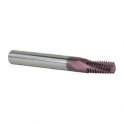Carmex - 1/4-18 to 3/8-18 NPT, 0.312" Cutting Diam, 3 Flute, Solid Carbide Helical Flute Thread Mill - Internal/External Thread, 0.58" LOC, 2-1/2" OAL, 5/16" Shank Diam - Exact Tool & Supply