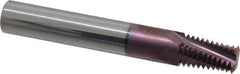 Carmex - 1/2-14 to 3/4-14 NPT, 1/2" Cutting Diam, 4 Flute, Solid Carbide Helical Flute Thread Mill - Internal/External Thread, 0.82" LOC, 3-1/2" OAL, 1/2" Shank Diam - Exact Tool & Supply