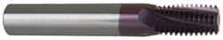 Carmex - 1 - 11-1/2 to 2 - 11-1/2 NPT, 5/8" Cutting Diam, 4 Flute, Solid Carbide Helical Flute Thread Mill - Internal/External Thread, 1.09" LOC, 4" OAL, 5/8" Shank Diam - Exact Tool & Supply