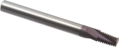 Carmex - 1/8-27 NPTF, 1/4" Cutting Diam, 3 Flute, Solid Carbide Helical Flute Thread Mill - Internal/External Thread, 0.39" LOC, 2-1/2" OAL, 1/4" Shank Diam - Exact Tool & Supply