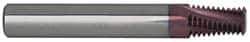 Carmex - 1/2-14 to 3/4-14 NPTF, 1/2" Cutting Diam, 4 Flute, Solid Carbide Helical Flute Thread Mill - Internal/External Thread, 0.82" LOC, 3-1/2" OAL, 1/2" Shank Diam - Exact Tool & Supply