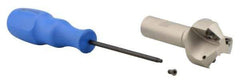 Iscar - 30° Lead Angle, 1.61" Max Cut Diam, 5/8" Min Cut Diam, 0.27" Max Depth of Cut, Indexable Chamfer and Angle End Mill - 3 Inserts, TPMT Insert Style, 3.54" Overall Length, Straight Shank - Exact Tool & Supply