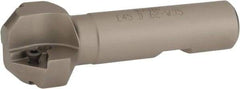 Iscar - 45° Lead Angle, 1.41" Max Cut Diam, 5/8" Min Cut Diam, 0.27" Max Depth of Cut, Indexable Chamfer and Angle End Mill - 2 Inserts, TPMT 321, TPMT 322 Insert Style, 3.54" Overall Length, Straight Shank - Exact Tool & Supply