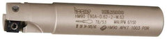 Iscar - 5/8" Cut Diam, 0.394" Max Depth of Cut, 5/8" Shank Diam, 3-1/4" OAL, Indexable Square Shoulder End Mill - AP..1003.., HM90 AP..1003.. Inserts, Weldon Shank, 90° Lead Angle, Series Heli2000 - Exact Tool & Supply