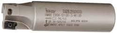 Iscar - 1" Cut Diam, 0.394" Max Depth of Cut, 1" Shank Diam, 3-3/4" OAL, Indexable Square Shoulder End Mill - AP..1003.., HM90 AP..1003.. Inserts, Weldon Shank, 90° Lead Angle, Series Heli2000 - Exact Tool & Supply