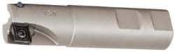Iscar - 1" Cut Diam, 0.56" Max Depth of Cut, 1" Shank Diam, 4" OAL, Indexable Square Shoulder End Mill - AD..1505.., HM90 AD..1505 Inserts, Weldon Shank, 90° Lead Angle, Series Heli2000 - Exact Tool & Supply