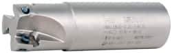 Iscar - 1-1/4" Cut Diam, 0.56" Max Depth of Cut, 1-1/4" Shank Diam, 4-1/4" OAL, Indexable Square Shoulder End Mill - AD..1505.., HM90 AD..1505 Inserts, Weldon Shank, 90° Lead Angle, Series Heli2000 - Exact Tool & Supply