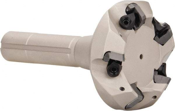 Iscar - 45° Lead Angle, 81.2mm Max Cut Diam, 63mm Min Cut Diam, 6.5mm Max Depth of Cut, Indexable Chamfer and Angle End Mill - 5 Inserts, SE.N/R 12.. Insert Style, 140mm Overall Length, Taper Shank - Exact Tool & Supply