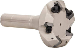 Iscar - 45° Lead Angle, 81.2mm Max Cut Diam, 63mm Min Cut Diam, 6.5mm Max Depth of Cut, Indexable Chamfer and Angle End Mill - 5 Inserts, SE.N/R 12.. Insert Style, 140mm Overall Length, Taper Shank - Exact Tool & Supply