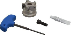 Iscar - 5 Inserts, 2" Cut Diam, 3/4" Arbor Diam, 0.56" Max Depth of Cut, Indexable Square-Shoulder Face Mill - 0/90° Lead Angle, 1.57" High, AD..1505.. & HM90 AD..1505.. Insert Compatibility, Series HM90 - Exact Tool & Supply