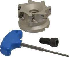 Iscar - 7 Inserts, 3" Cut Diam, 1" Arbor Diam, 0.56" Max Depth of Cut, Indexable Square-Shoulder Face Mill - 0/90° Lead Angle, 1-3/4" High, AD..1505.. & HM90 AD..1505.. Insert Compatibility, Series HM90 - Exact Tool & Supply
