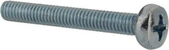 Value Collection - M4x0.70, 30mm Length Under Head Phillips Drive Machine Screw - Pan Head, Grade 4.8 Steel, Zinc-Plated Finish, Without Washer - Exact Tool & Supply