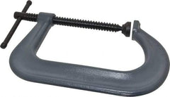 Wilton - Regular-Duty 6" Max Opening, 5" Throat Depth, Forged Steel Standard C-Clamp - 5,400 Lb Capacity, 0" Min Opening, Square Deep Throat - Exact Tool & Supply