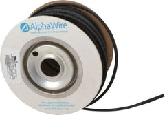 Alpha Wire - 11.13mm ID, Black PET Expandable Cable Sleeve - 100' Coil Length, -103 to 257°F - Exact Tool & Supply